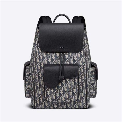 Motion Backpack Black Dior Oblique Galaxy Leather and Smooth 